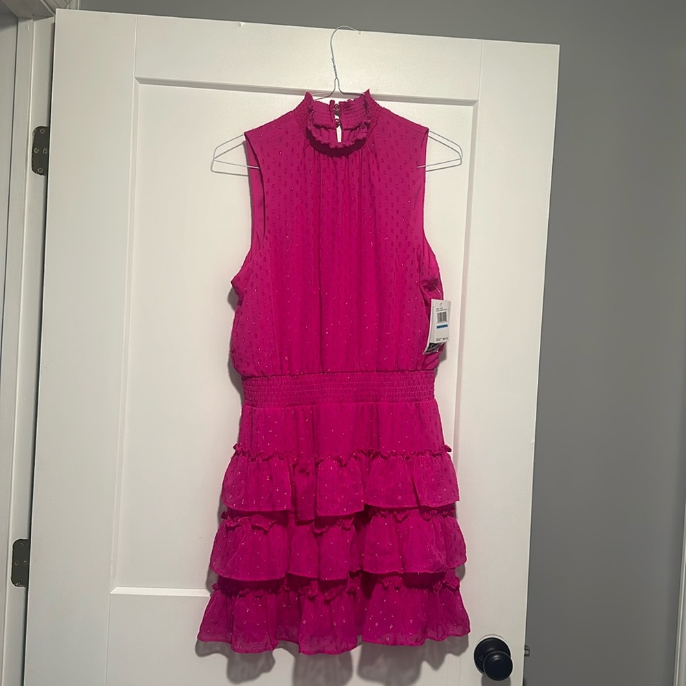 Everlily Beautiful Pink Polka Dot Dress